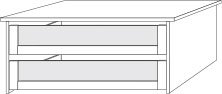 Wiemann German Furniture Drawer insert with 2 drawers and glass front
for hinged- and sliding-door wardrobes width 96.4 cm