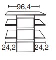 Wiemann German Furniture Drawer insert with 3 pull-outs andwooden frontW 96.3cm x H 89cm x D 51.5cm