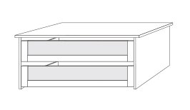 Wiemann German Furniture Drawer insert with 2 drawers and glass
front for swing-door and sliding-door
wardrobes