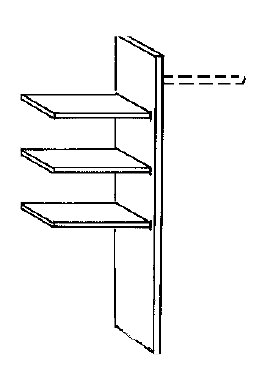 Wiemann German Furniture Laundry shelf insert,
consisting of:
3 adjustable shelves,
1 clothes rail,
1 centre panel         W