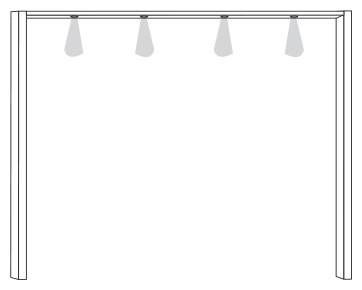 Wiemann German Furniture Passe-partout Frame with 1 Light for Wardrobe Width 50cm Width per side profile: 3.2 cmW 50cm x H