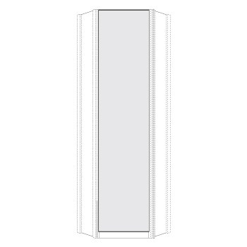 Wiemann German Furniture Extended Corner Unit Wooden door without cornice consists of1 adjustable shelf1 clothes rail