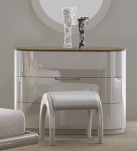 GCL Bedrooms Azzurri Cashmere High Gloss and Havana Oak Dresser