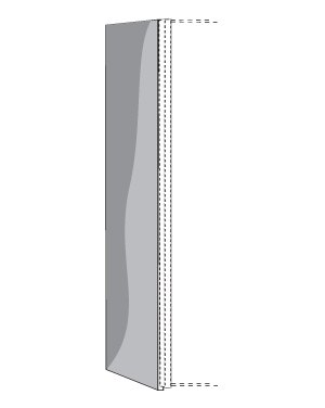 236 cm Height Glass overlay for side panels for sliding-door wardrobes 2 doors Right Black Glass