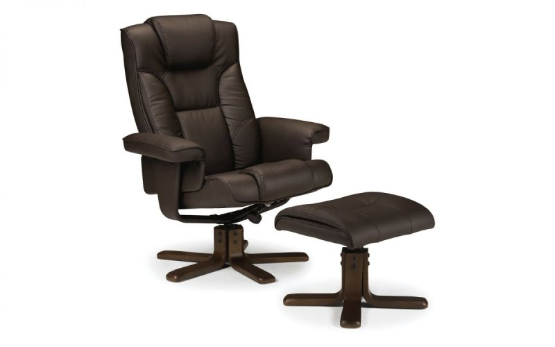 Julian Bowen Julian Bowen Malmo Swivel Recliners & Stool Brown