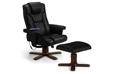 Julian Bowen Julian Bowen Malmo Massage Recliners & Stool Black