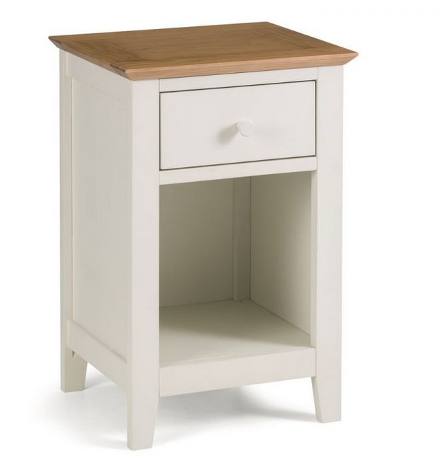 Julian Bowen JULIAN BOWEN SALERNO SHAKER IVORY/ OAK 1 DRAWER BEDSIDE