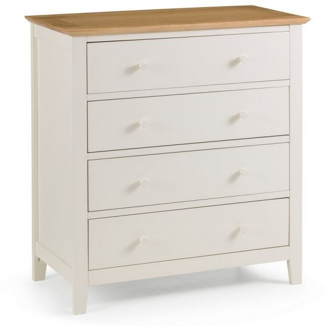 Julian Bowen JULIAN BOWEN SALERNO SHAKER IVORY/ OAK 4 DRAWER CHEST