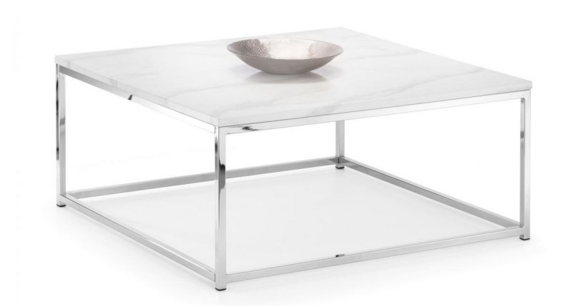 Julian Bowen SCALA WHITE MARBLE TOP COFFEE TABLE