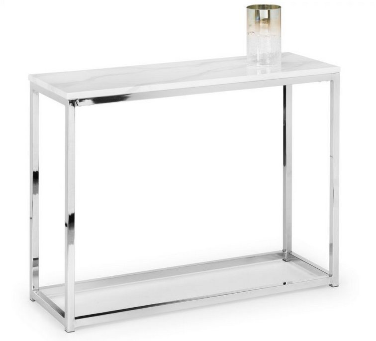 Julian Bowen SCALA WHITE MARBLE CONSOLE TABLE