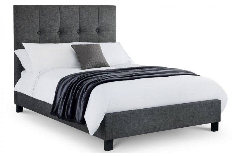 Julian Bowen JULIAN BOWEN SORRENTO HIGH HEADBOARD BED 135CM - SLATE LINEN