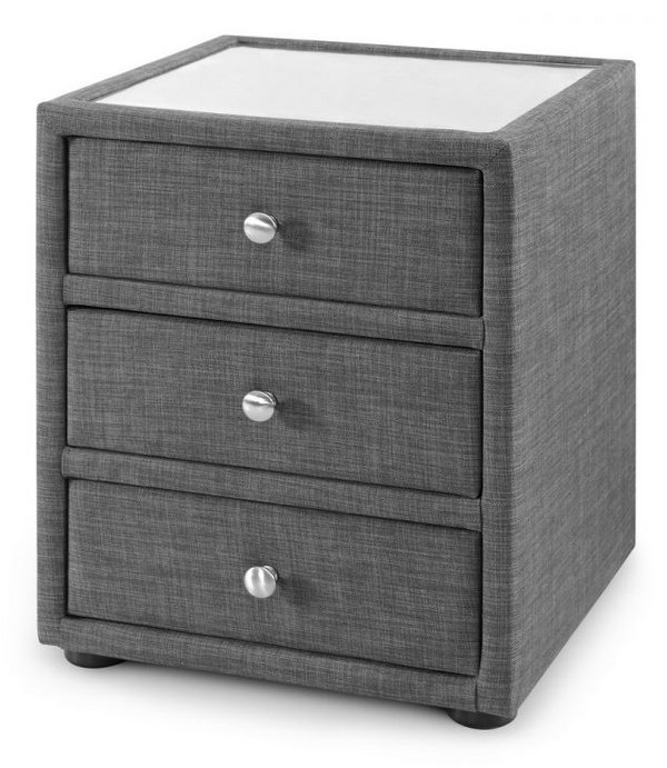 Julian Bowen JULIAN BOWEN SORRENTO 3 DRAWER BEDSIDE SLATE LINEN