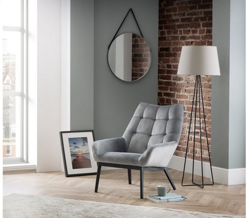 Julian Bowen JULIAN BOWEN LUCERNE VELVET CHAIR - GREY