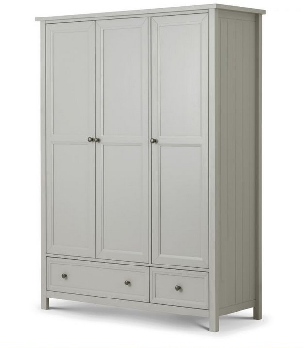 Julian Bowen JULIAN BOWEN MAINE 3 DOOR COMBINATION WARDROBE - DOVE GREY