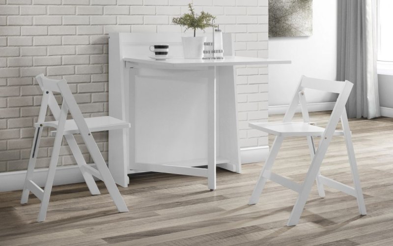 Julian Bowen Julian Bowen Helsinki Compact Folding White Dining Set