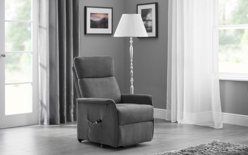 Julian Bowen Julian Bowen Helena Rise & Recliner - Charcoal Fabric