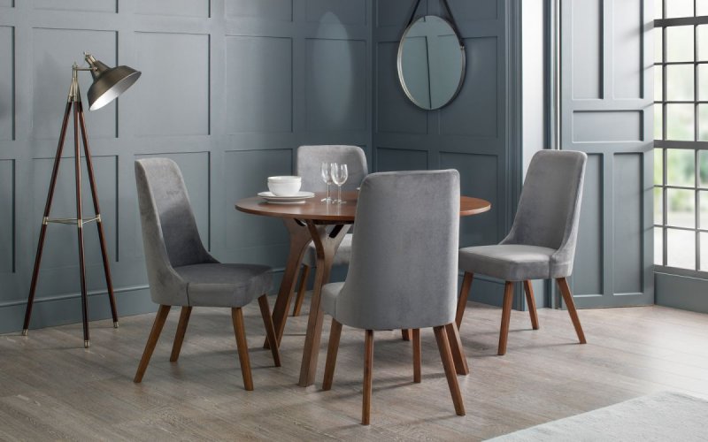 Julian Bowen Julian Bowen Huxley Chenille Dining Chair - Dusk Grey