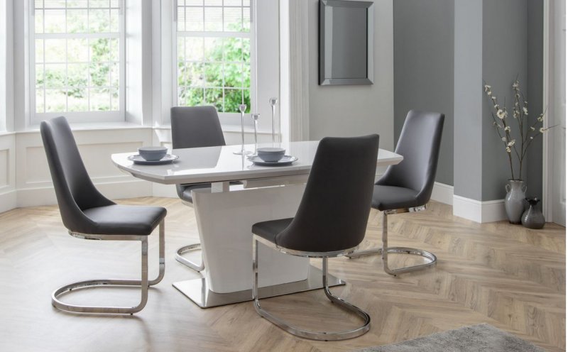Grey cantilever dining 2025 chairs