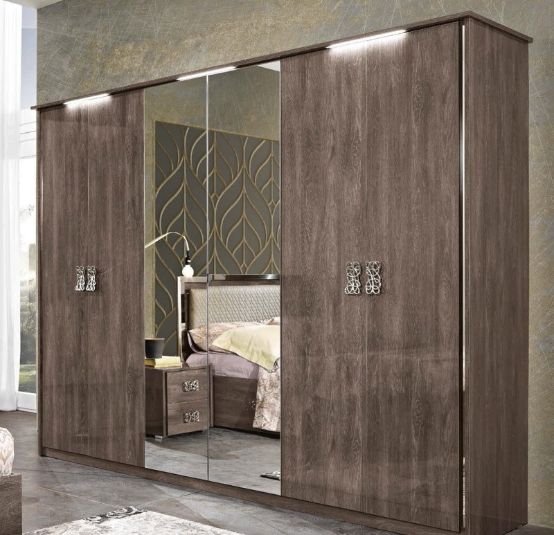 MCS SRL Italy MCS Dover Brown 6 Door Wardrobe