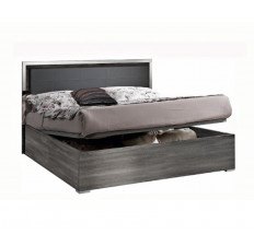 MCS SRL Italy MCS Oxford Grey High Gloss Storage Bed Frame