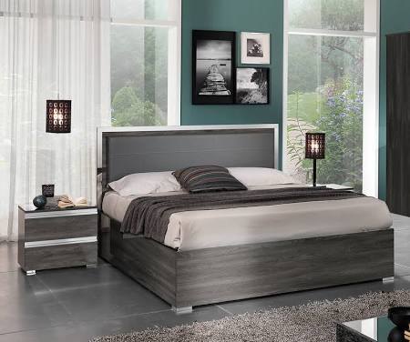 MCS SRL Italy MCS Oxford Grey High Gloss Bed Frame