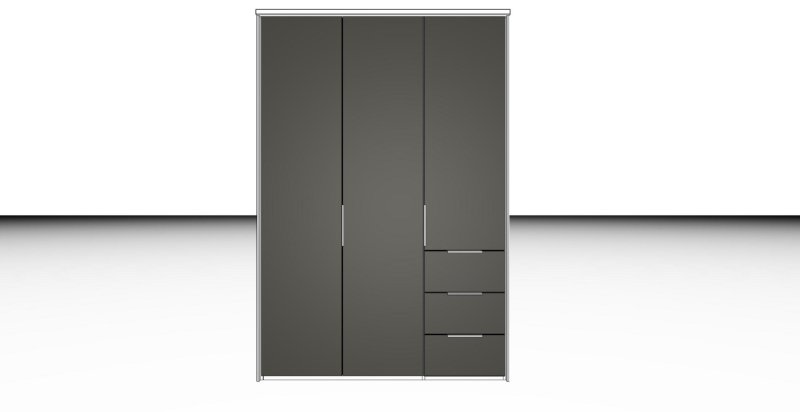 Nolte German Furniture Nolte Mobel - Concept me 200 7515086 - Complete Hinged Door Wardrobe with 3 Doors 3 Drawers Right