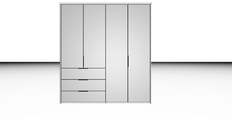 Nolte German Furniture Nolte Mobel - Concept me 200 7520084 - Complete Hinged Door Wardrobe with 4 Doors  and 3 Drawers