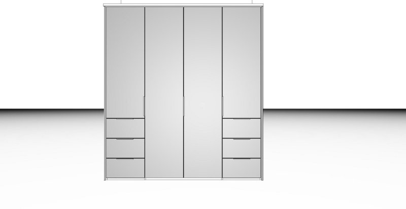 Nolte German Furniture Nolte Mobel - Concept me 200 7520083 - Complete Hinged Door Wardrobe with 4 Doors  and 3 Drawers Lef