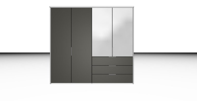 Nolte German Furniture Nolte Mobel - Concept me 200 7524084 - Complete Hinged Door Wardrobe with 4 Doors and 3 Drawers Righ