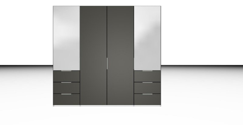 Nolte German Furniture Nolte Mobel - Concept me 200 7524083 - Complete Hinged Door Wardrobe with 4 Doors and 3 Drawers Left