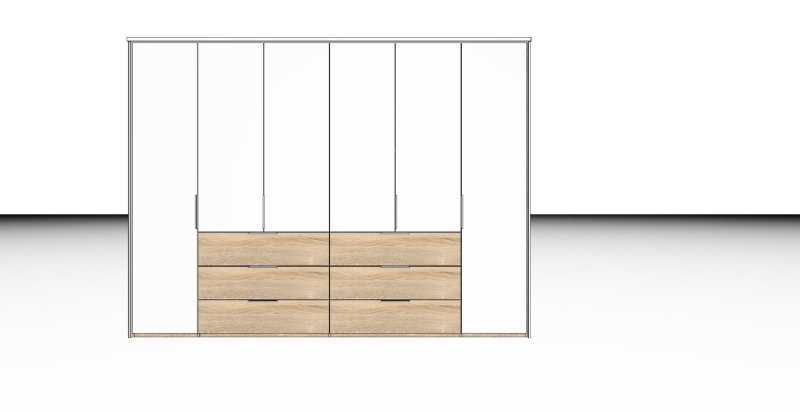 Nolte German Furniture Nolte Mobel - Concept me 200 7530082 - Complete Hinged Door Wardrobe with 6 Doors and 6 Drawer cente