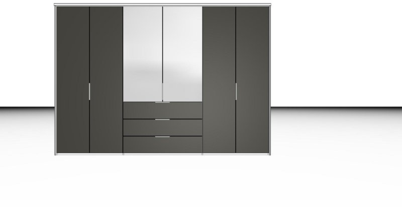 Nolte German Furniture Nolte Mobel - Concept me 200 7532081 - Complete Hinged Door Wardrobe with 6 Doors and 3 Drawers Cent