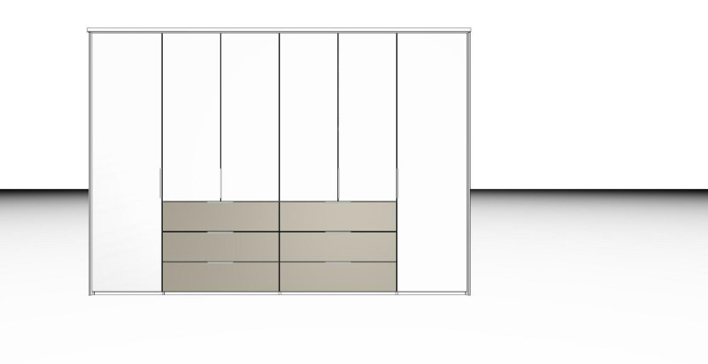 Nolte German Furniture Nolte Mobel - Concept me 200 7532082 - Complete Hinged Door Wardrobe with 6 Doors and 6 Drawers Cent