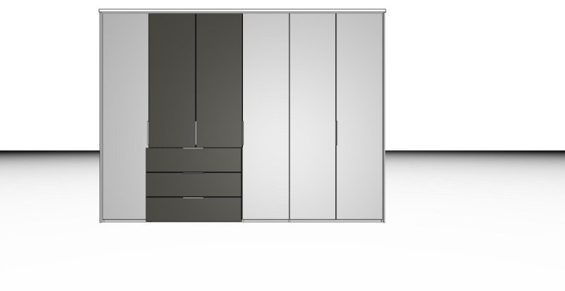 Nolte German Furniture Nolte Mobel - Concept me 220 7530091 - Complete Hinged Door Wardrobe 6 Doors and 3 drawers Right