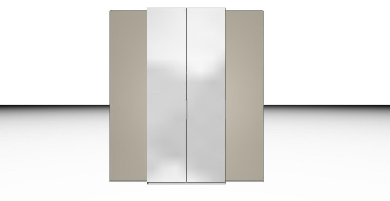 Nolte German Furniture Nolte Mobel - Concept me 230 7520088 - Complete Hinged Door Wardrobe 4 Doors with 2 doors backside f