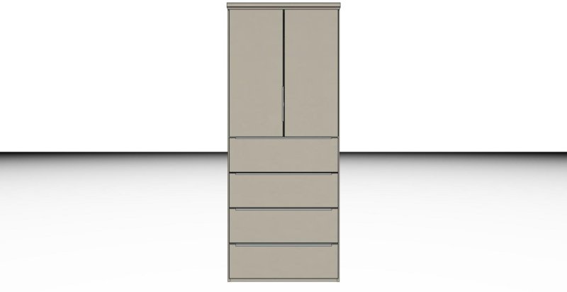 Nolte German Furniture HORIZONT 110 - 8808424 Folding Door wardrobe with 2 doors and 4 Drawers