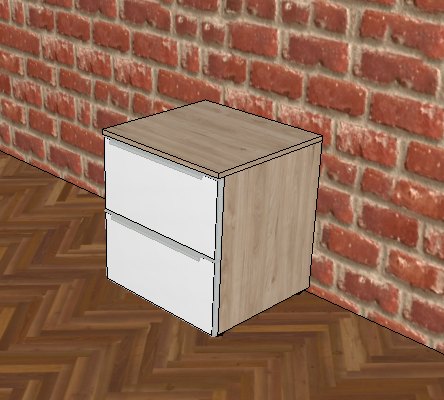 Nolte German Furniture Nolte Mobel - Alegro Style 2 Drawer Bedside 50x53cm