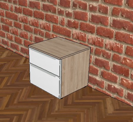 Nolte German Furniture Nolte Mobel - Alegro Style 2 Drawer Bedside 50x47cm
