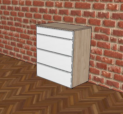 Nolte German Furniture Nolte Mobel - Alegro Style 3.5 Drawer Chest 80x92cm