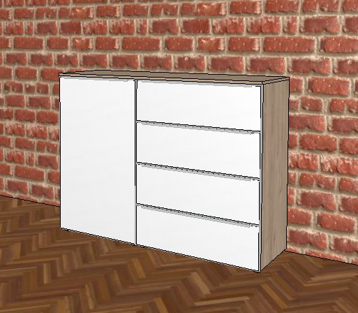 Nolte German Furniture Nolte Mobel - Alegro Style Combi Unit With Drawers 140x104cm