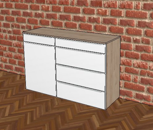Nolte German Furniture Nolte Mobel - Alegro Style 5 Drawer Combi Unit
