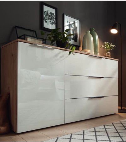 Nolte German Furniture Nolte Mobel - Concept me 700 4212015 Chest with 3 Drawers and 1 Door Left Hand Facing