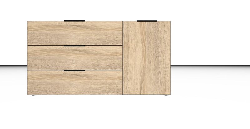 Nolte German Furniture Nolte Mobel - Concept me 700 4212115 Chest with 3 Drawers and 1 Door Right Hand Facing