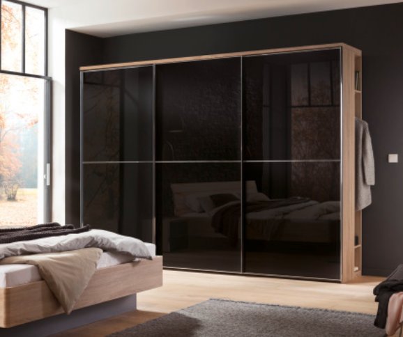 Nolte German Furniture Nolte Mobel - Marcato 2.0 - 3524271- 3 Door Sliding Wardrobe with 40cm Linen Shelf and Coat Rack