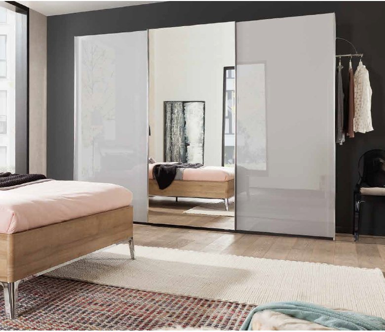 Nolte German Furniture Nolte Mobel - Marcato 2.0 - 3527071- 3 Door Sliding Wardrobe with 2 Shelves and External Rail