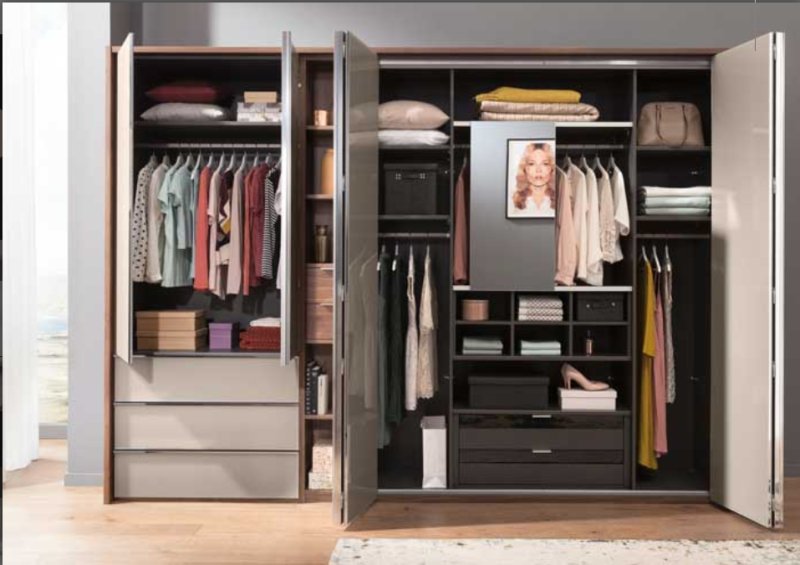 Nolte German Furniture Nolte Mobel - Marcato 2.0 -  4 Door Folding wardrobe with a combination of Hinged Door Planning Ward