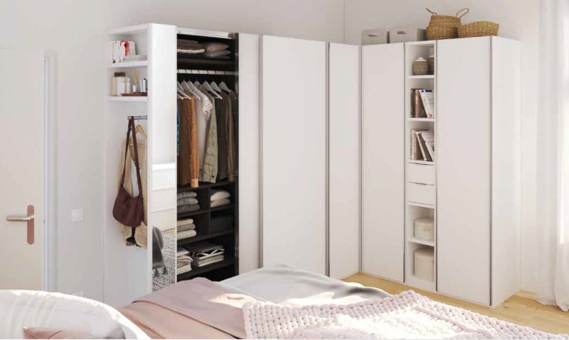 Nolte German Furniture Nolte Mobel - Marcato 2.0 - 2 Door Sliding door Wardrobe combination with Corner Unit