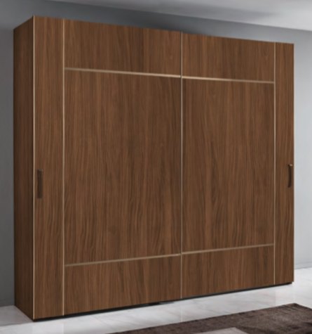Saltarelli Mobili Saltarelli Emozioni Walnut 2 Door Wardrobe With Wood Bands