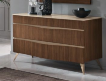 Saltarelli Mobili Saltarelli Emozioni Walnut Dressing Table With Marble Top and Wooden Drawers