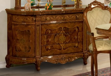 Saltarelli Mobili Saltarelli Versailles Walnut 4 Door Sideboard with Drawers